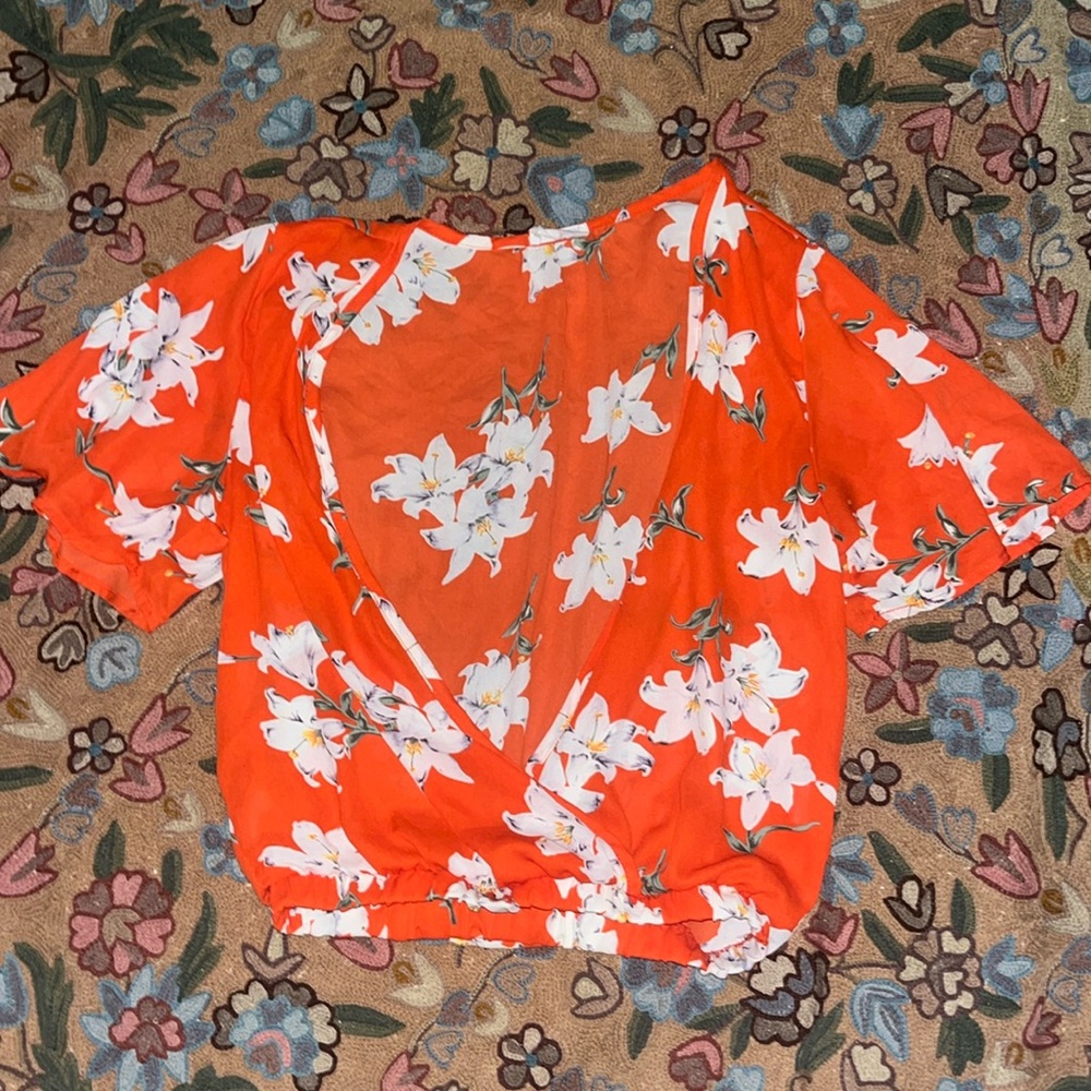 Sienna Sky Women’s Tropical Floral Print Blouse